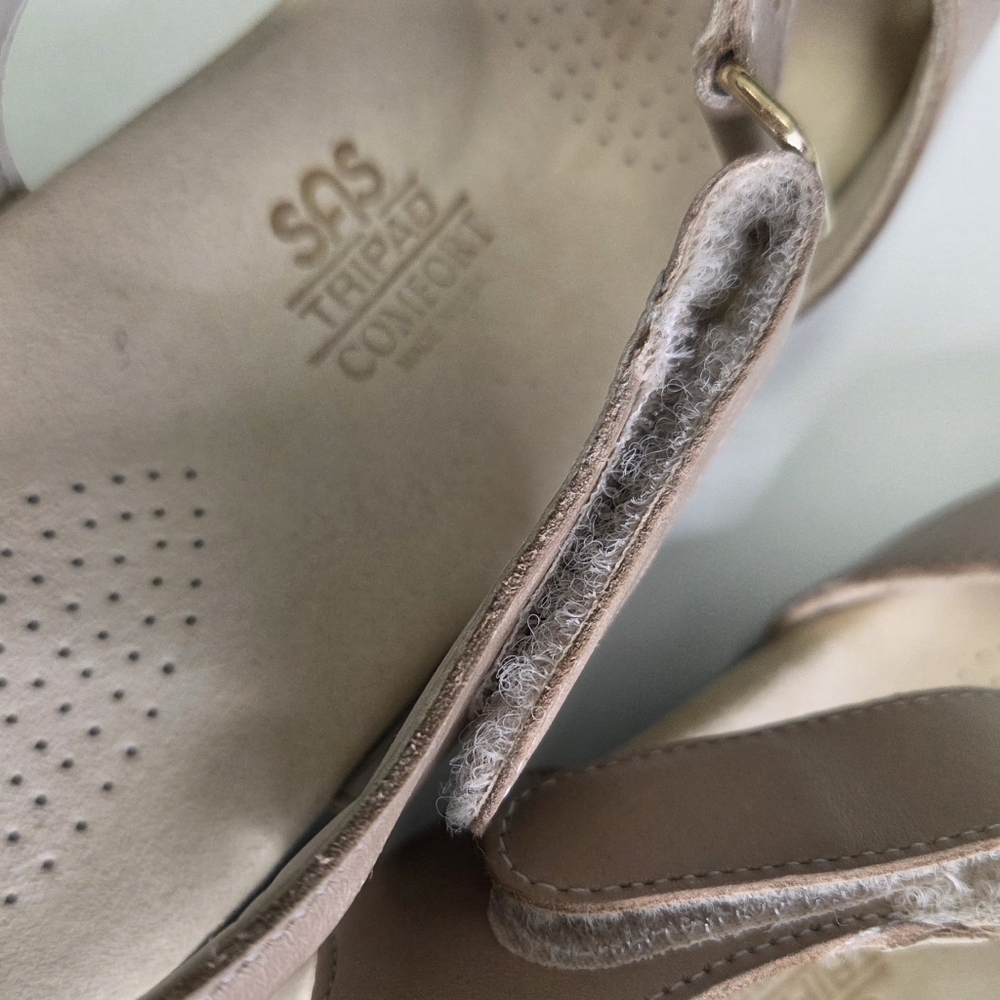 SAS Sunburst Beige Leather Sandals Size 9.5 M - Picture 8 of 8